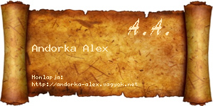 Andorka Alex névjegykártya